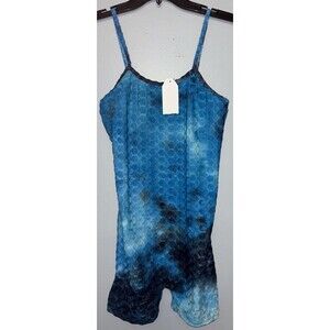 Aq sports Honeycomb Blue Tie Dye Shorts Sleeveless Romper Size Large